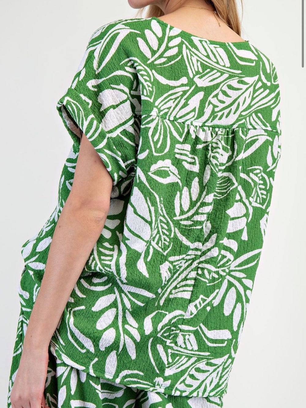 ES55- Bright Breathable Knit Floral Wide-Leg SET - Picture 5 of 6